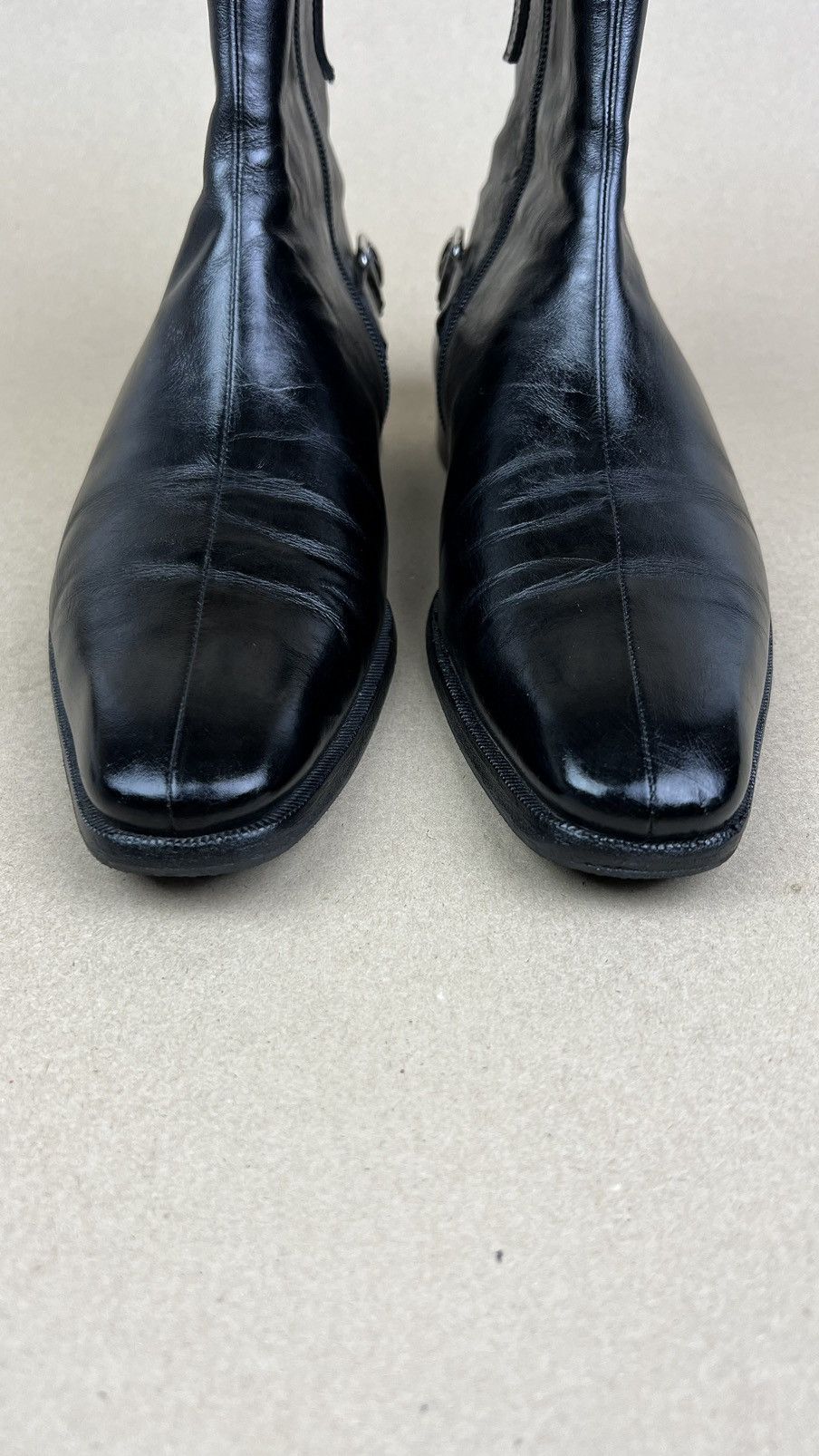 Gucci GUCCI Boots Ankle Leather Shoes HORSEBIT Side Zip Black Mens Size US 6.5 / EU 39-40 - 3 Thumbnail