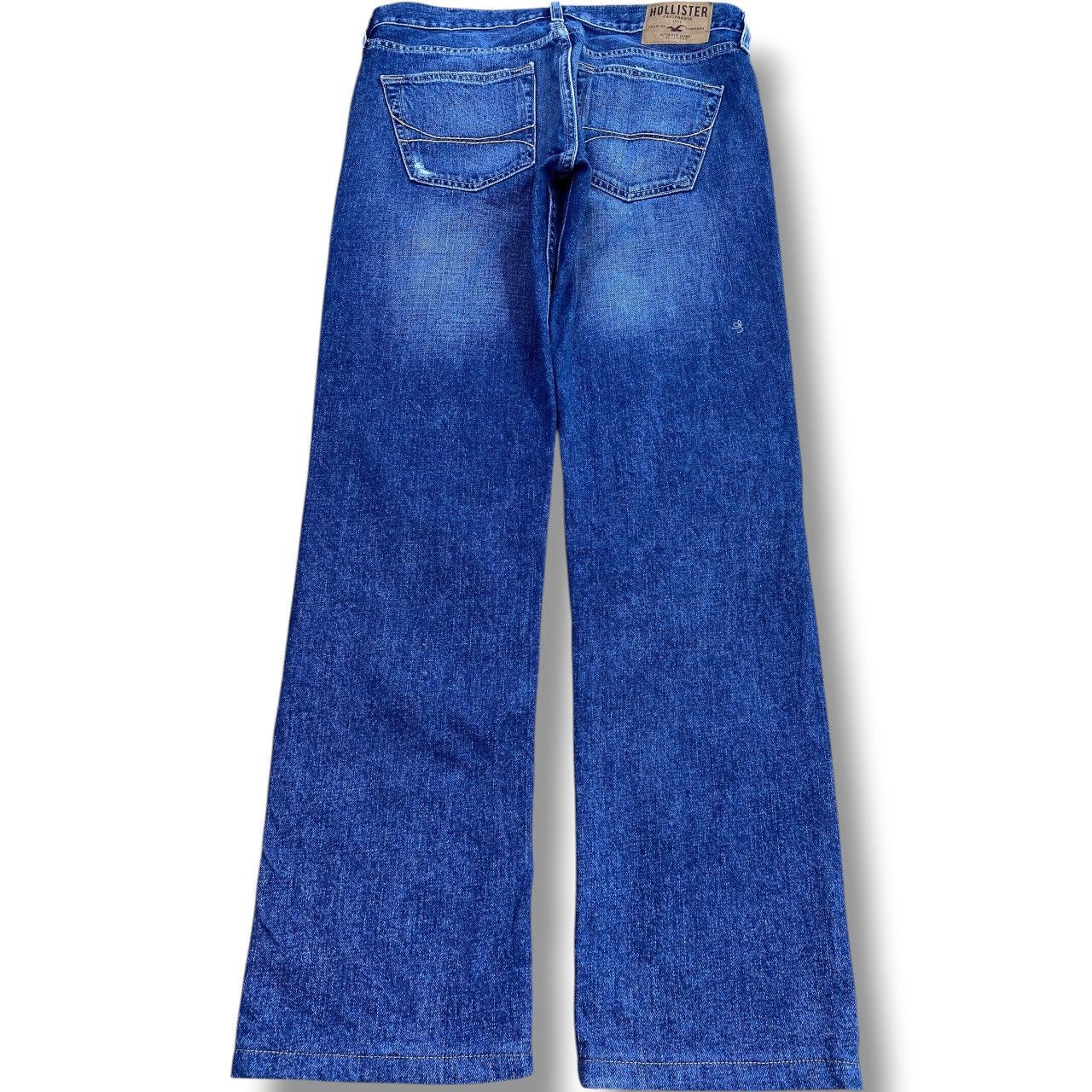 Hollister Hollister Slim Straight Blue Wash Distress Patch Style Jeans Size US 32 / EU 48 - 3 Thumbnail