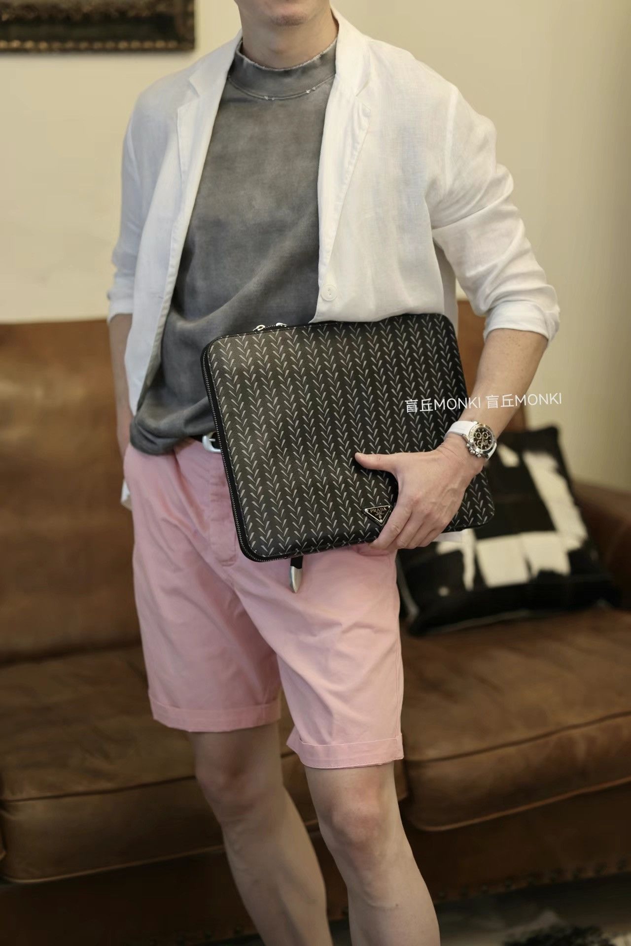 Prada Prada Men's Clutch Laptop Document Multi-purpose Bag K32 Size ONE SIZE - 6 Thumbnail