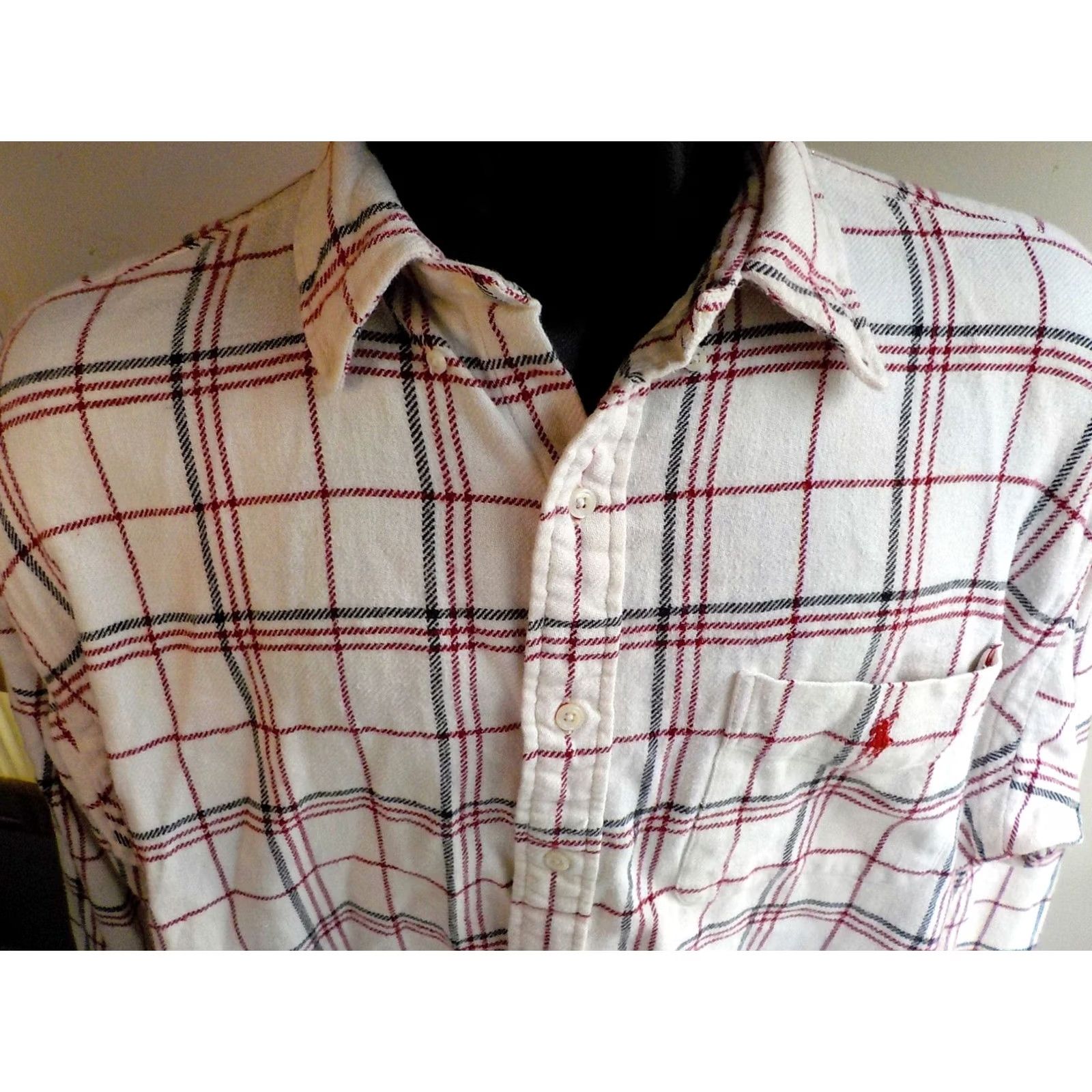 Ralph Lauren RALPH LAUREN SPORTSMAN Outdoor Casual Shirt Plaid L/S Button Ivory/Red/Black XL Men Size US XL / EU 56 / 4 - 2 Thumbnail