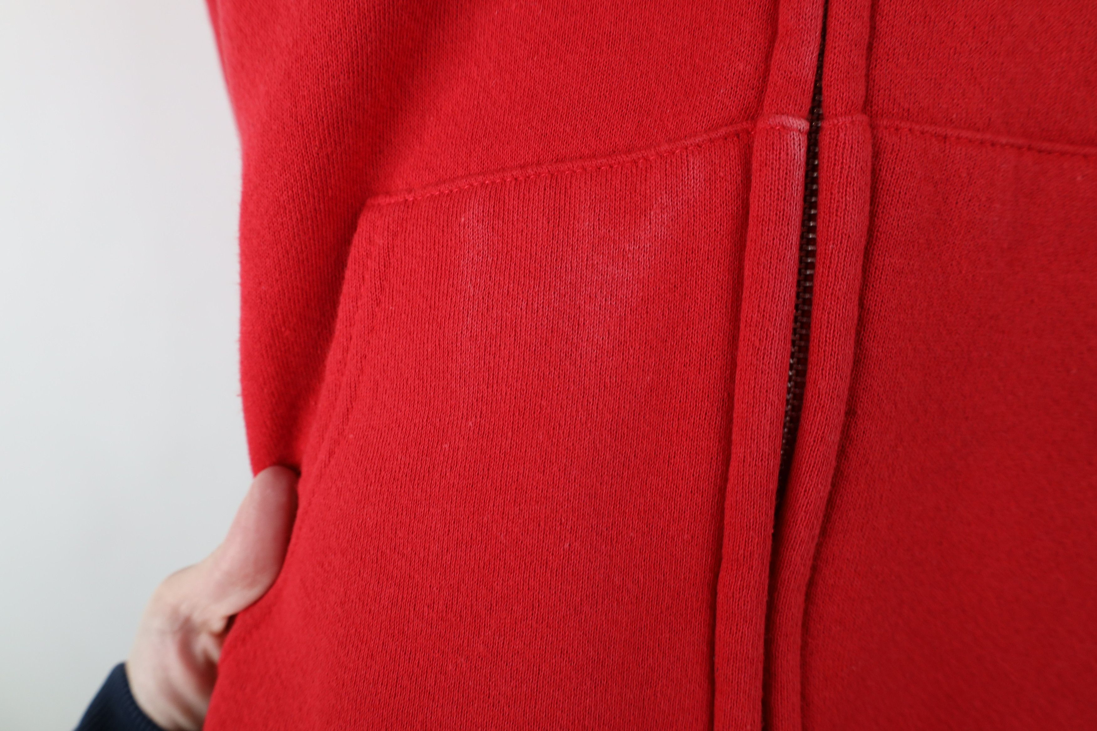 Vintage Vintage 90s Streetwear Blank Heavyweight Full Zip Hoodie Red Size US XXL / EU 58 / 5 - 6 Thumbnail