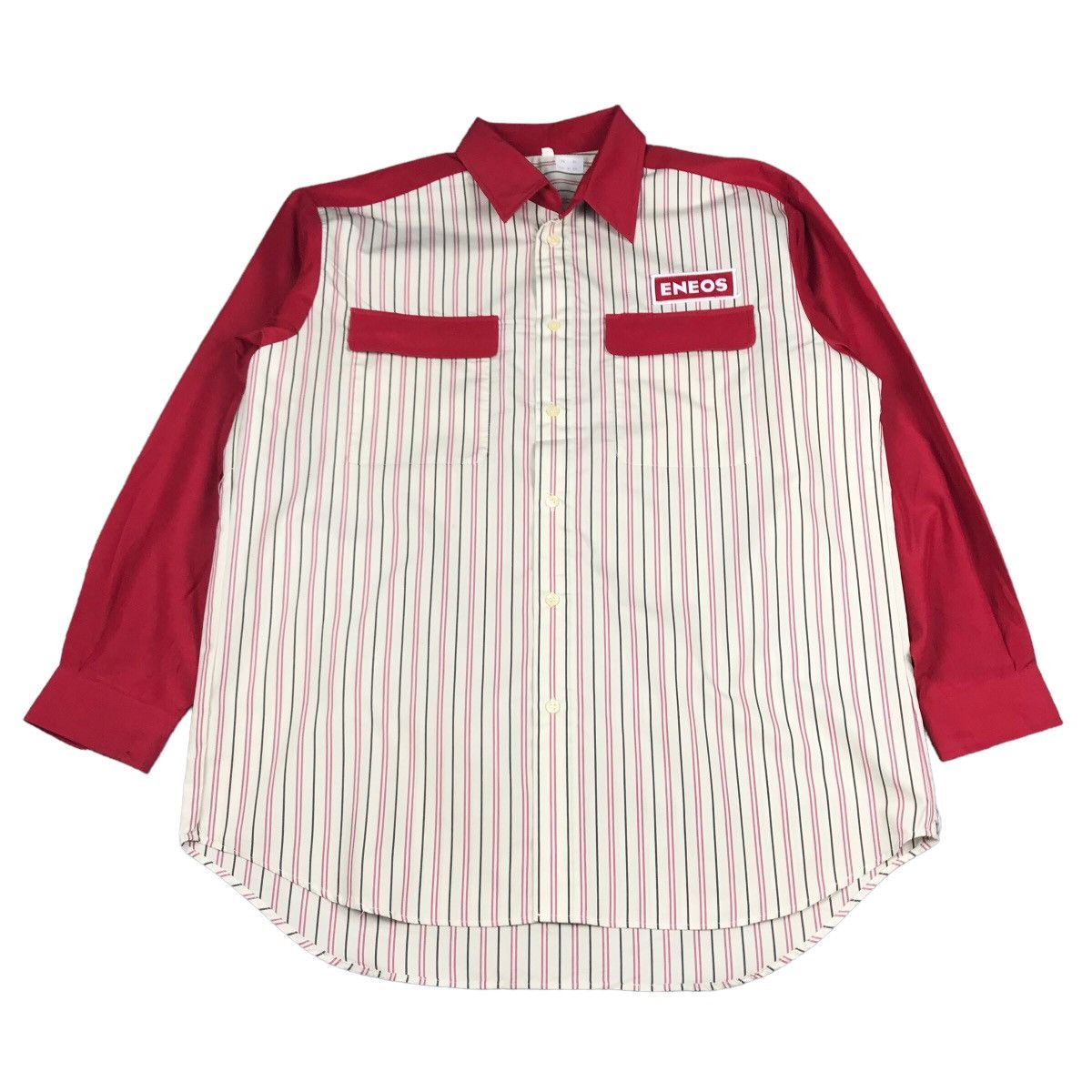 VINTAGE ENEOS OIL BRAND BUTTON UP TSHIRT