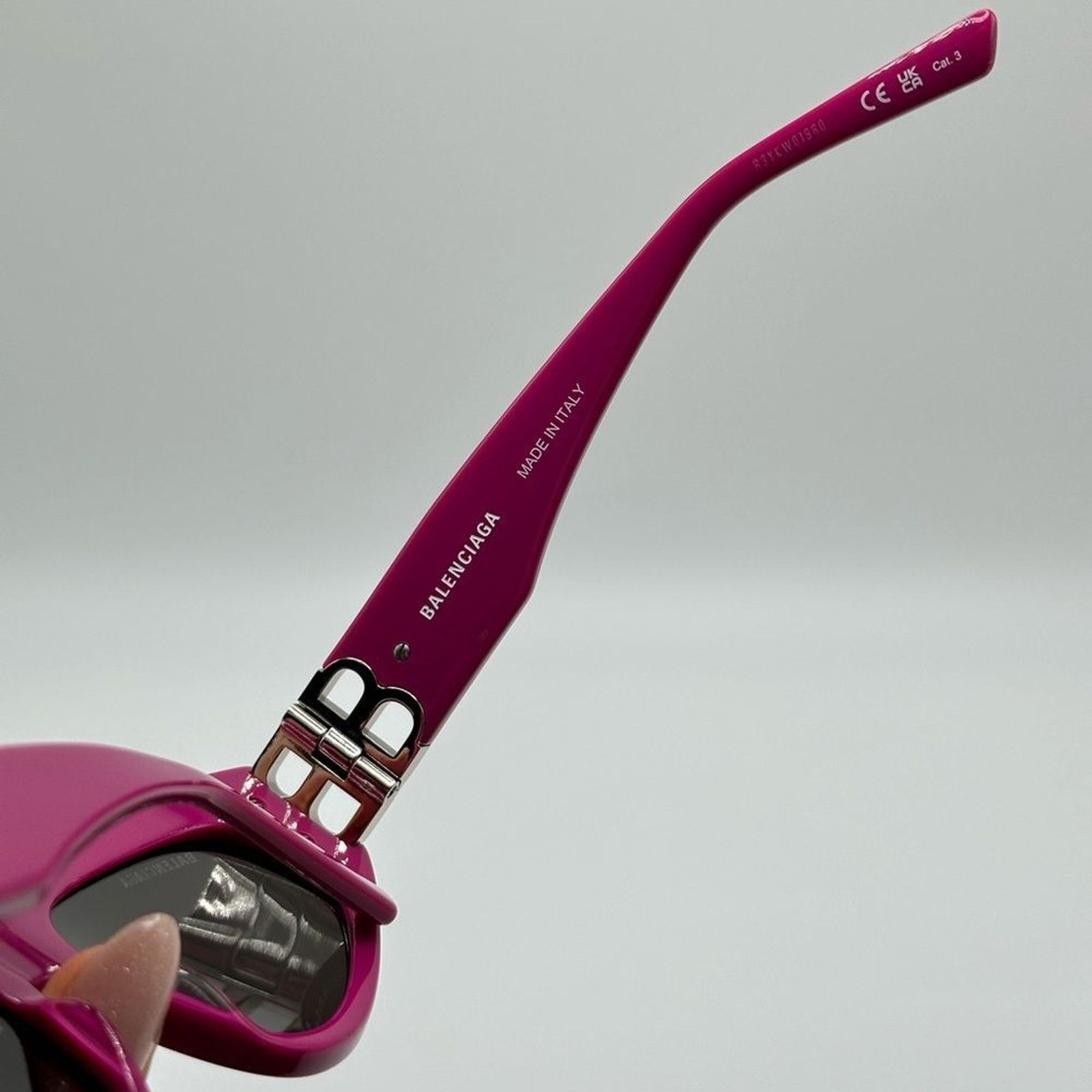 Balenciaga NEW BALENCIAGA BB0095S 017 Fuchsia/Silver/Grey Sunglasses Size ONE SIZE - 6 Thumbnail