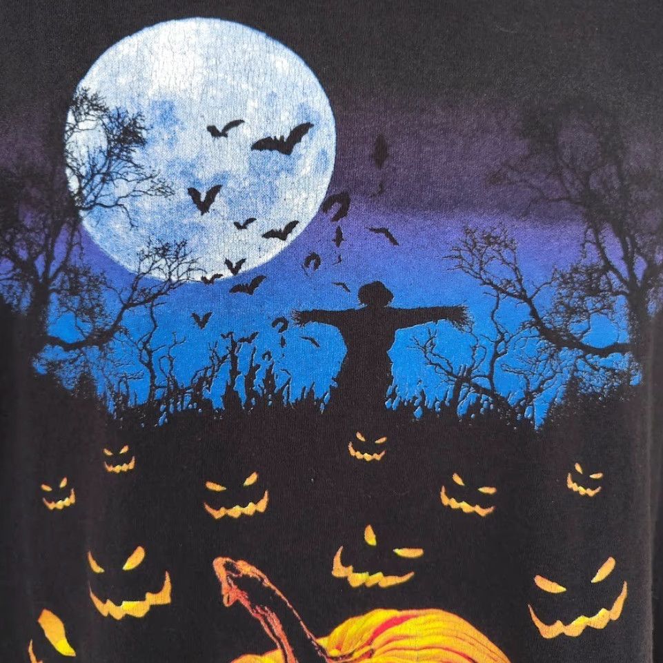 Delta Delta Halloween Shirt Mens XL Black Scarecrow Jack O Lanterns Pumpkins Bats Size US XL / EU 56 / 4 - 3 Thumbnail