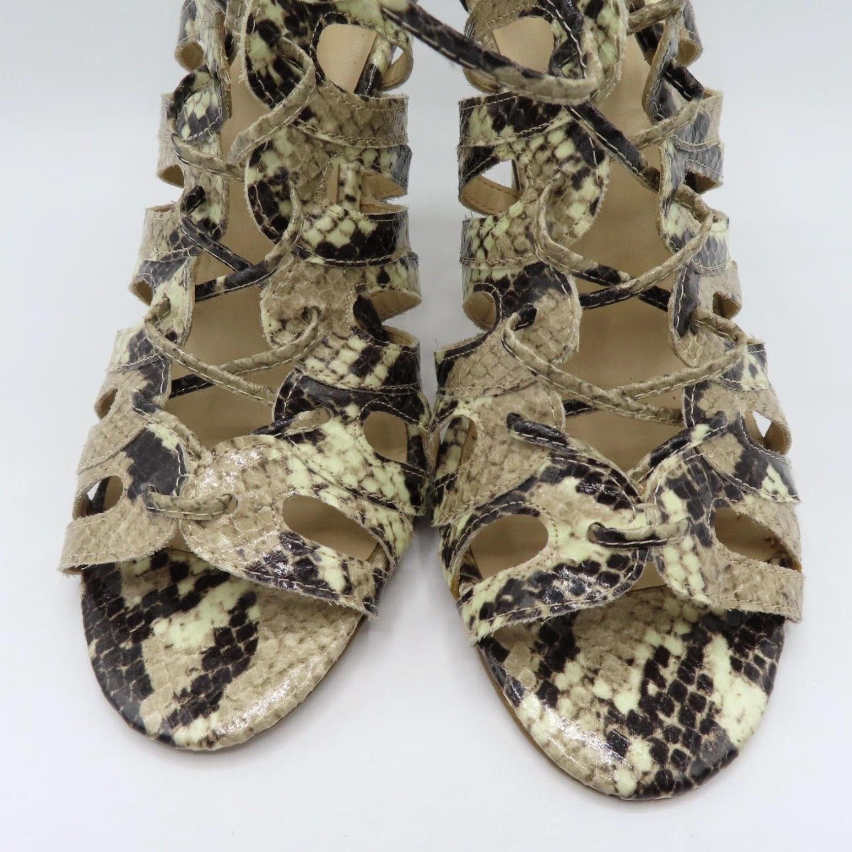 Nine West Nine West Women Heels Cage Cut Out Lace Up Ambroseo Snakeskin Print Stiletto Multicolor 8.5 M Party/Cocktail Size US 9 / IT 39 - 4 Thumbnail