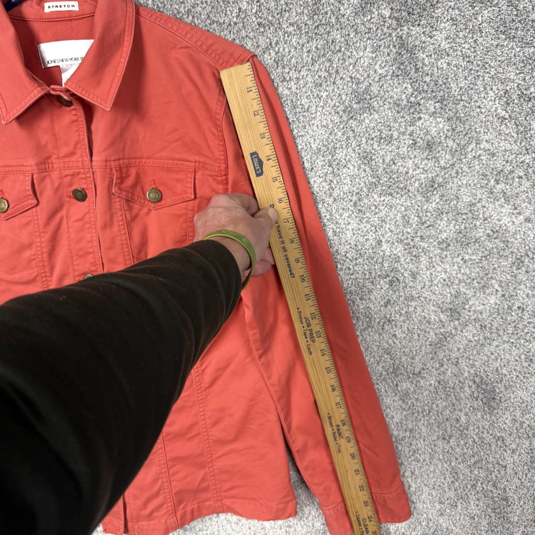 Jones New York Jones New York Sport Trucker Jacket Womens S Orange Twill Stretch Casual Daily Coat Size S / US 4 / IT 40 - 3 Thumbnail
