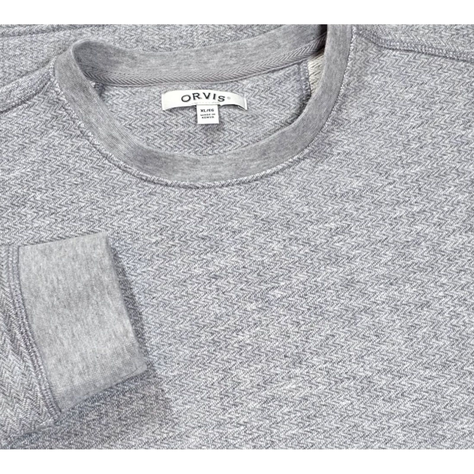 Orvis Orvis Sweatshirt Long Sleeve Gray Crewneck Thermal Herringbone Size XL Men Size US XL / EU 56 / 4 - 2 Thumbnail
