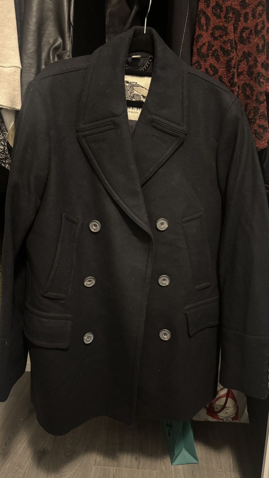 Burberry Prorsum Burberry London Black Wool Peacoat Size 50 Size US M / EU 48-50 / 2 - 1 Thumbnail