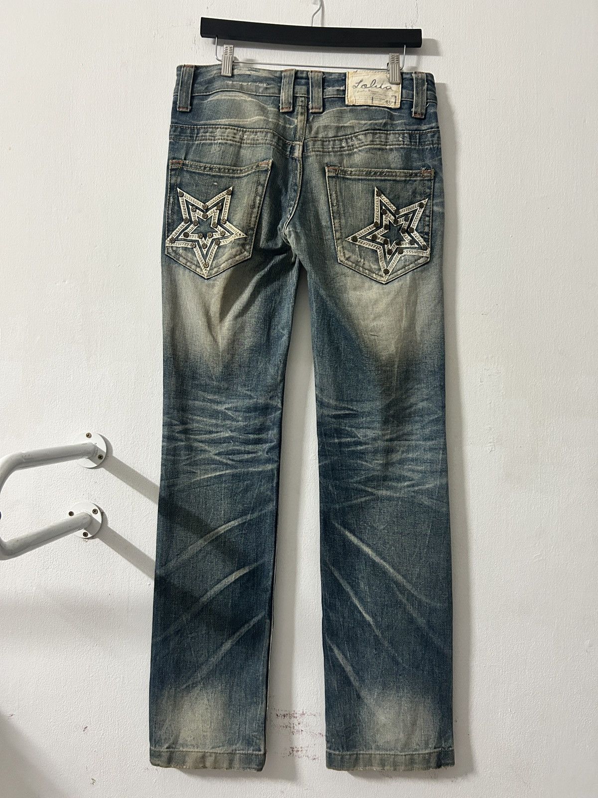 Lolita Concert Club Jeans Star Design Vintage Faded Style