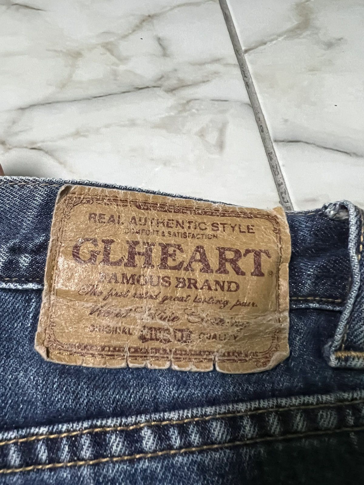 If Six Was Nine × Japanese Brand 💥BAGGY💥VINTAGE 90’s GL HEART DISTRESSED JEAN Size US 31 - 16 Thumbnail