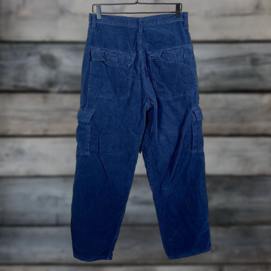 Vintage VINTAGE Emergency Exit Men's Cargo Pants Baggy Corduroy 32x31 Dark Blue 90s Grunge Skater Size US 32 / EU 48 - 1 Thumbnail