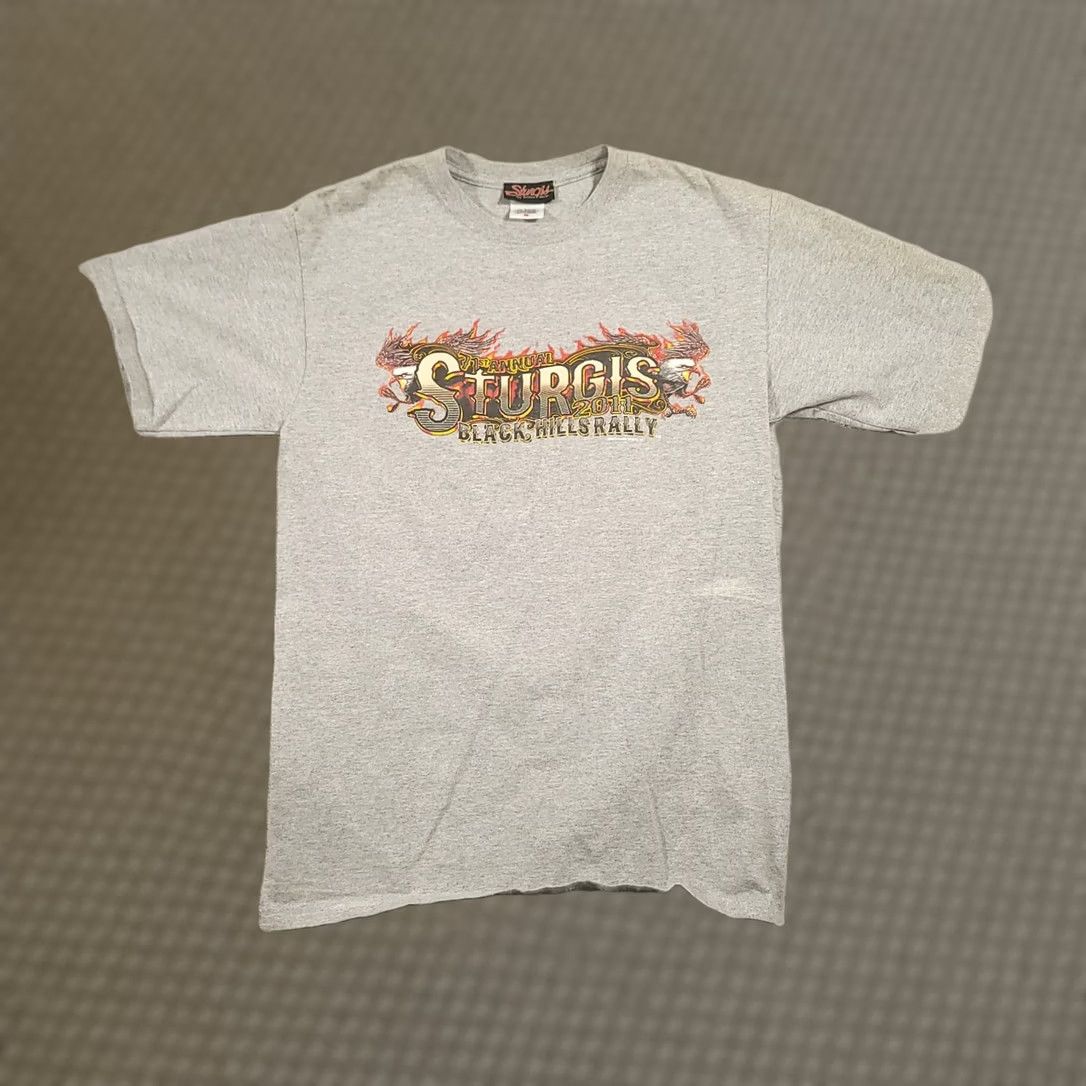 Vintage Sturgis Black Hills Rally 2011 South Dakota T Shirt Men’s Size M Biker Wear Shirt Men M Gray Short Sleeve Crew Neck Cotton Knit Size US M / EU 48-50 / 2 - 1 Thumbnail