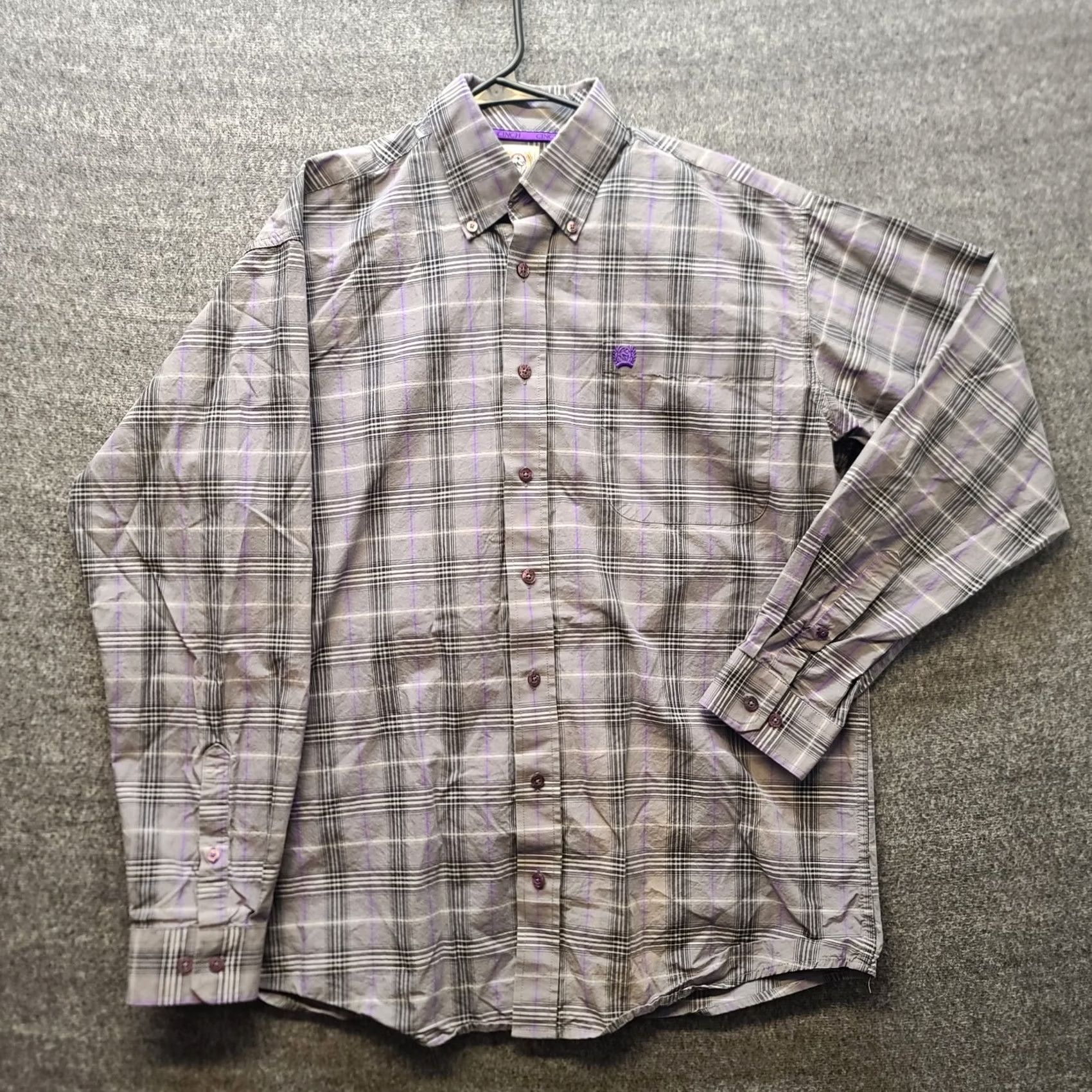Vintage Cinch Shirt Mens S Button Up Regular Fit Long Sleeve Western Plaid Gray Cotton Cowboy Casual Shirt Mens S Size US S / EU 44-46 / 1 - 2 Thumbnail