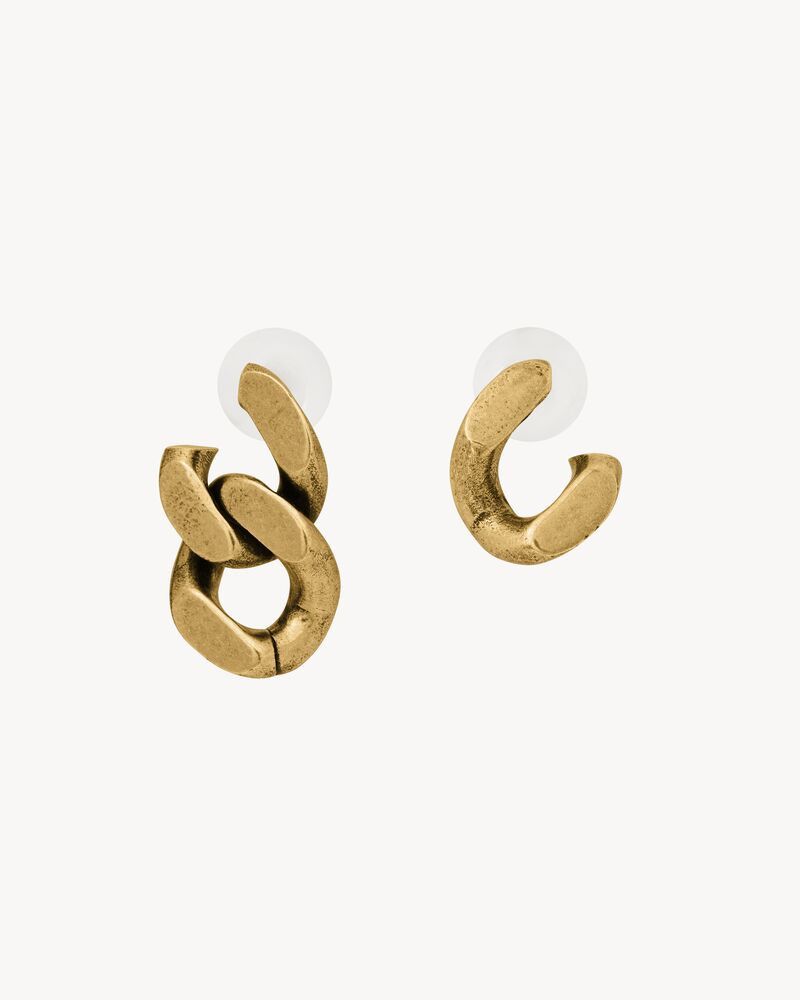 Saint Laurent Paris o1s1wg110126 689895 Size: OS / Asymmetrical Curb Earrings Size ONE SIZE - 1 Thumbnail