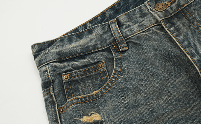 Japanese Brand × Jean Street oversize ripped vintage distressed jeans y2k Size US 32 / EU 48 - 4 Thumbnail