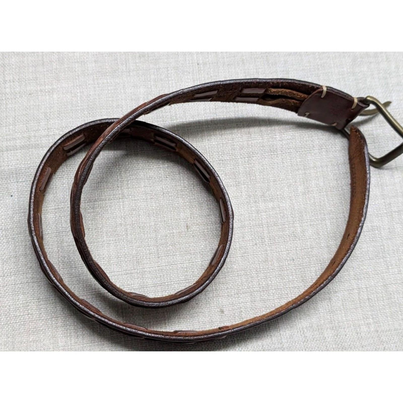 Vintage VINTAGE Valmars leather belt 38 brown full grain Weave Braided Western Hippie Mens Italy size 38 Size 38 - 4 Thumbnail