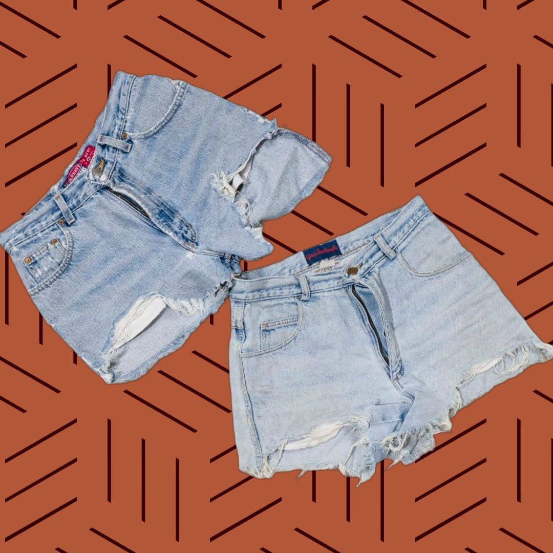 Old Navy VINTAGE Old Navy Denim Cutoff Shorts Thrashed 1990's Giorgio Sant Angelo; 28" Waist; 14" Inseam; Blue; Men Size US 28 / EU 44 - 1 Thumbnail