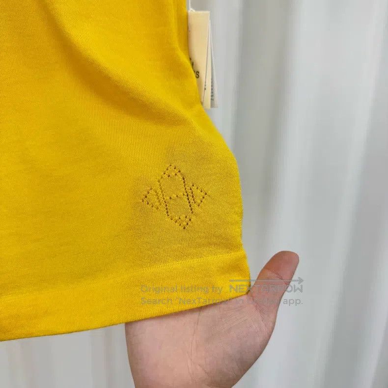 Hermes Hermes Yellow hollowed-out letter H pure cashmere knitted Size XXS / US 00 / IT 34 - 3 Thumbnail