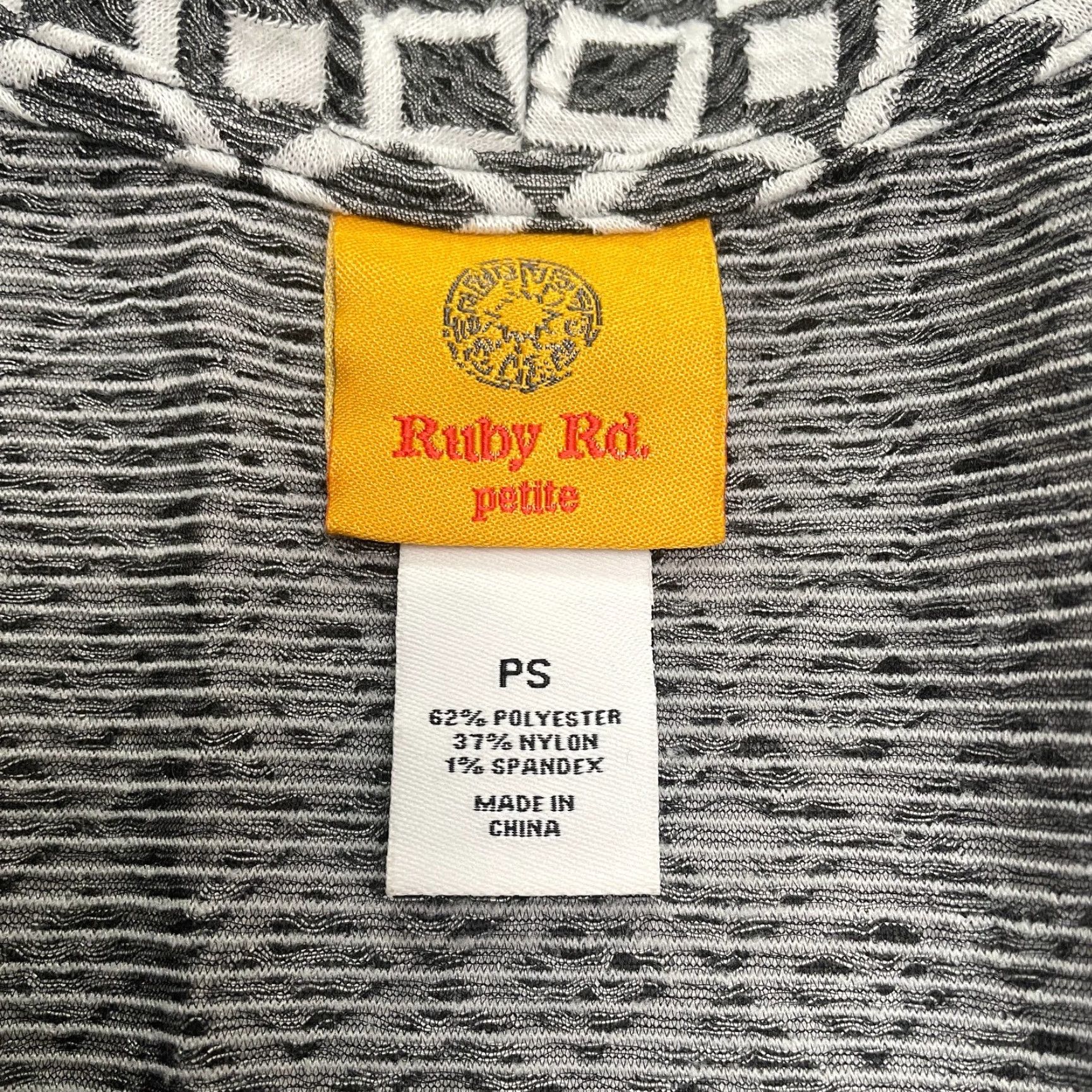 Vintage Ruby Rd. Diamond Pattern Open Jacket Womens PS Black White Stretch Casual Work Shirt Size S / US 4 / IT 40 - 6 Thumbnail