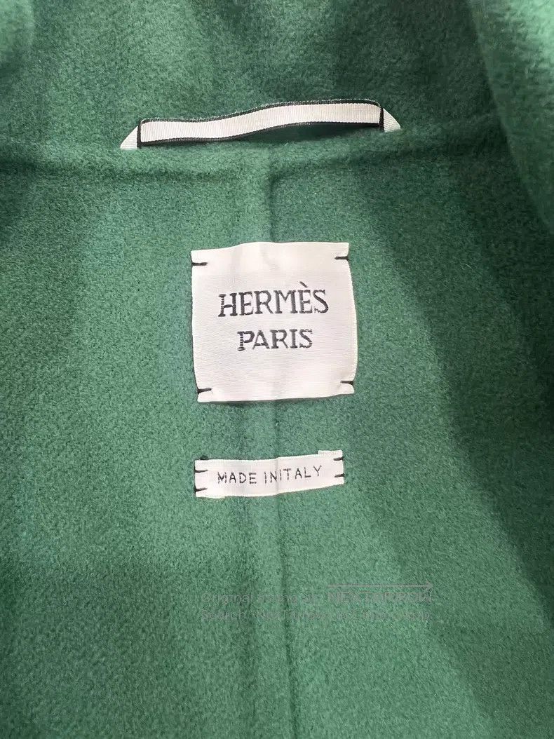 Hermes Green Double-Faced Cashmere Coat