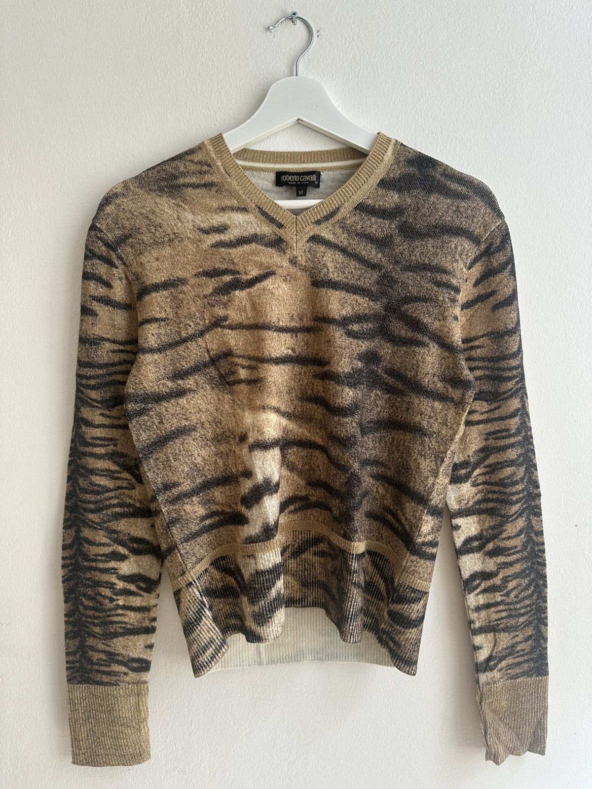 Roberto Cavalli Roberto Cavalli 90s Luxury Archive Tiger Print Sweater Size M / US 6-8 / IT 42-44 - 1 Thumbnail