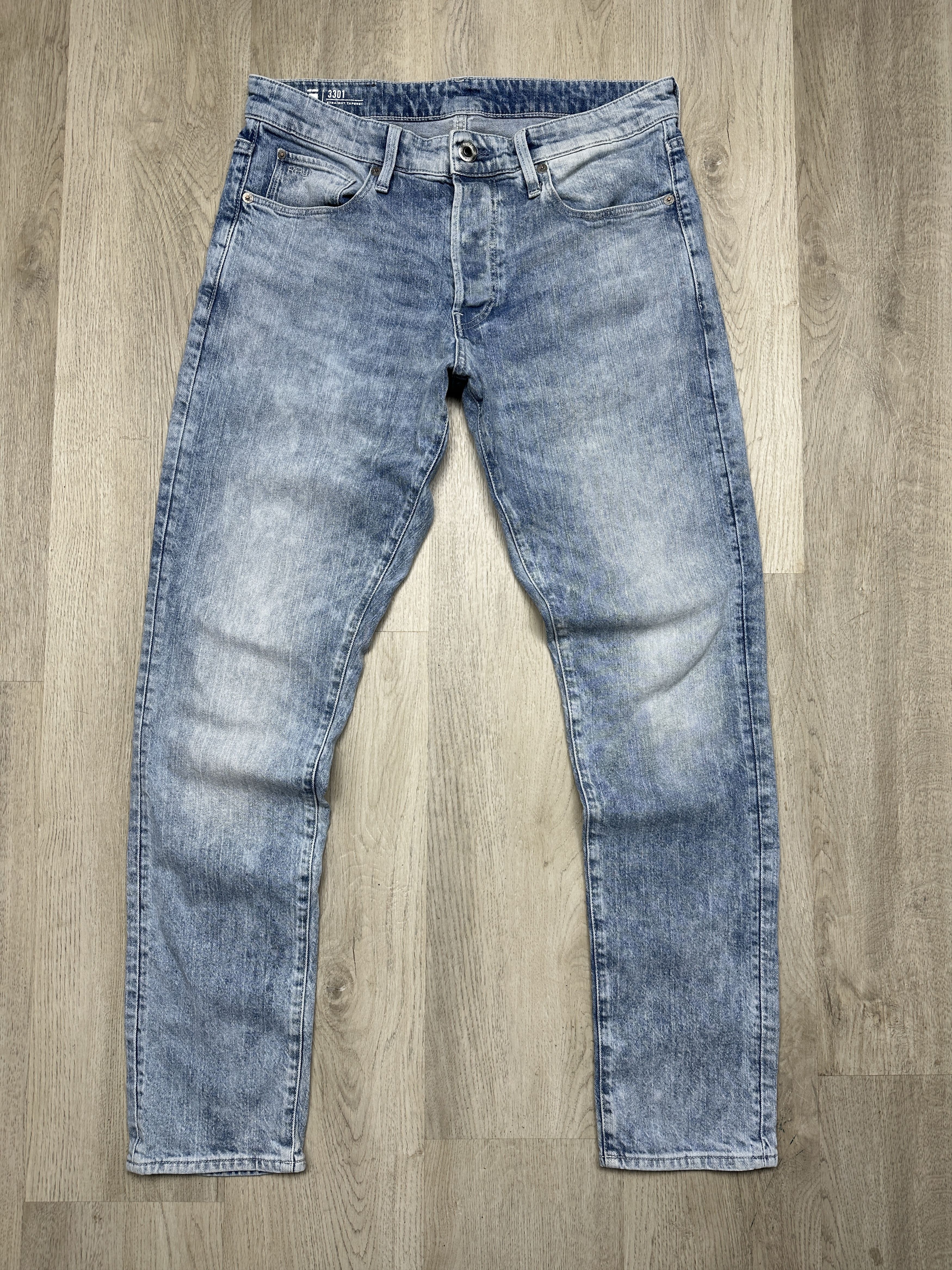 G-Star G Star Raw Mens 3301 Straight Tapered Denim Pants Jeans Size US 31 - 1 Thumbnail