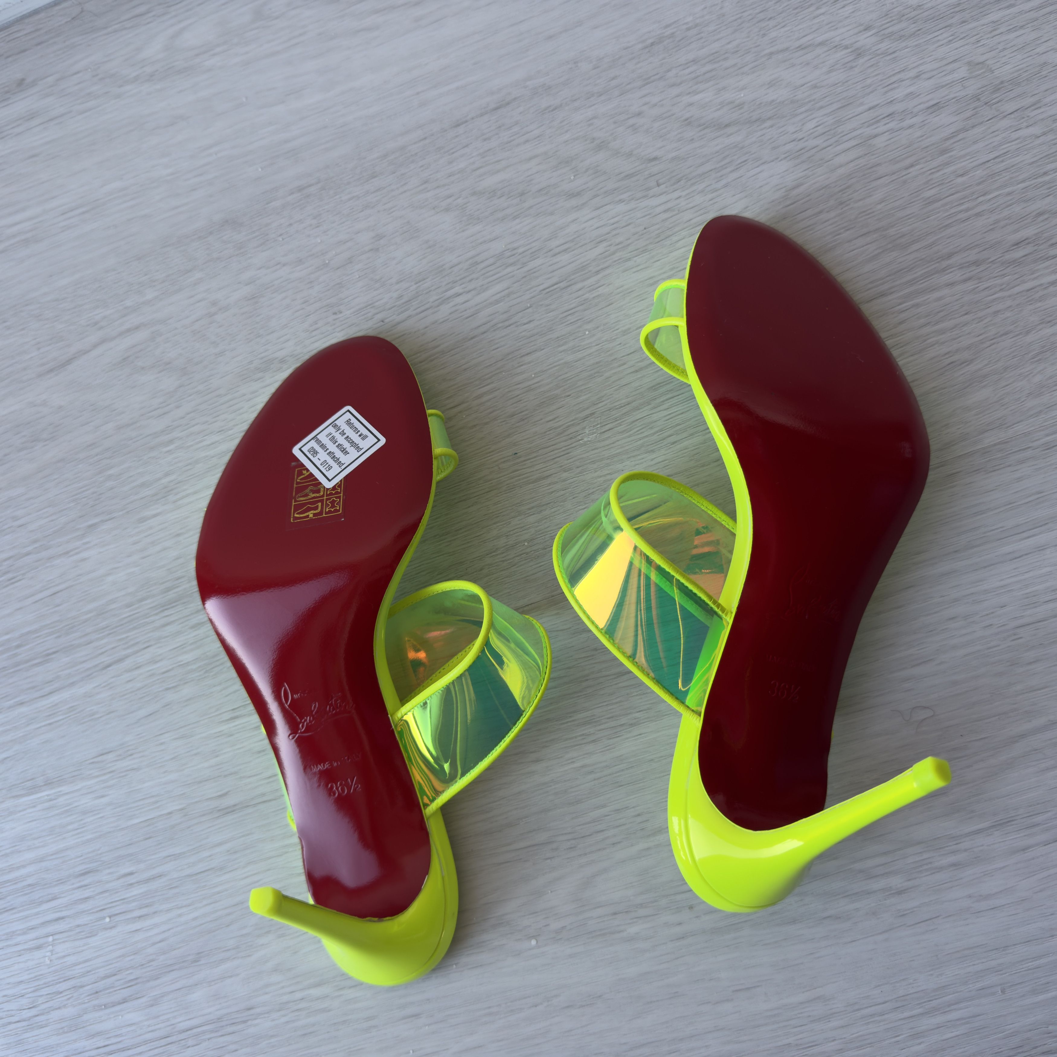 Christian Louboutin Christian Louboutin: Just Loubi 85 Neon Green Heels Size US 6.5 / IT 36.5 - 4 Thumbnail