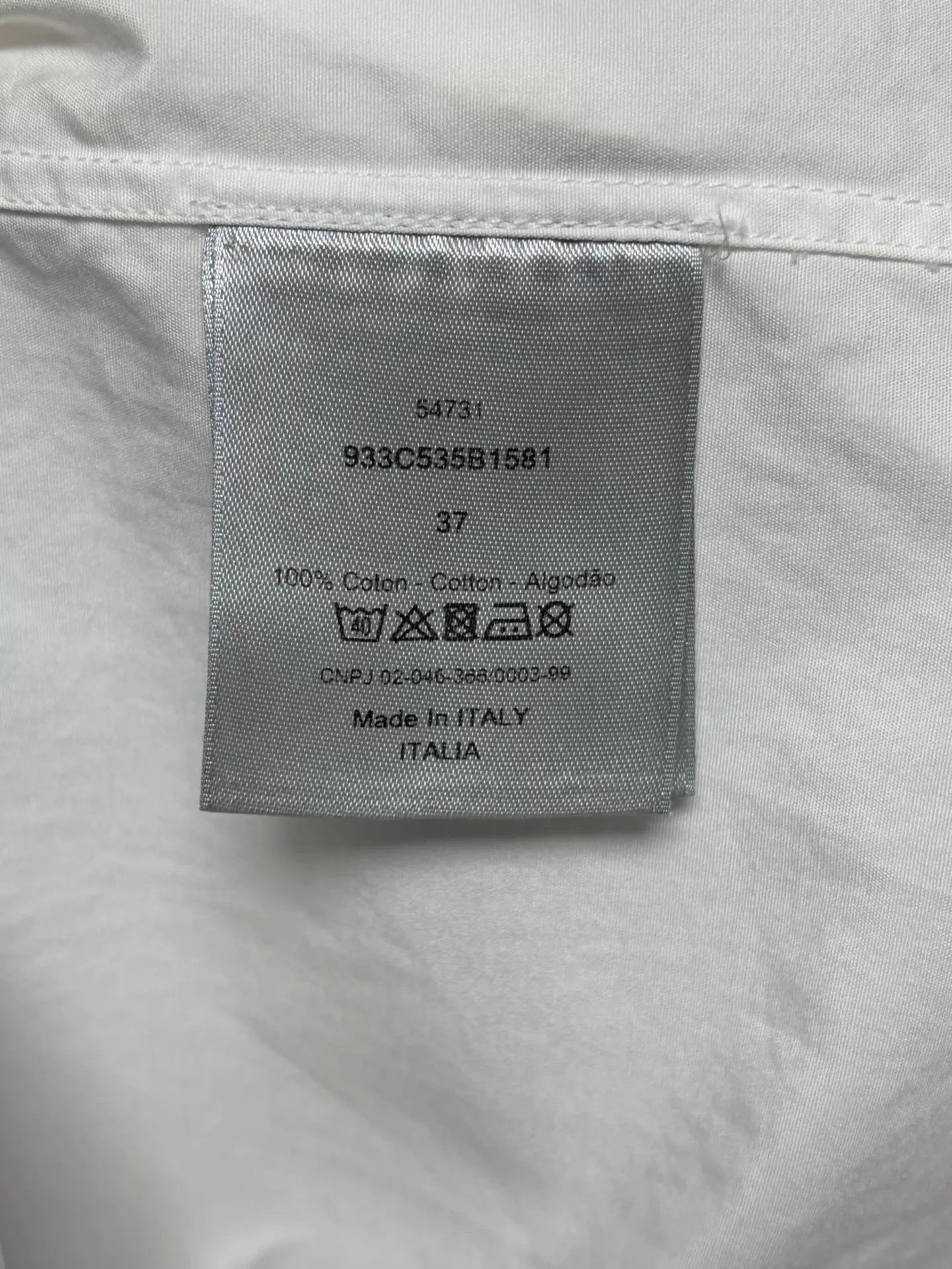 Dior Dior men's white long-sleeve shirt 37 xs metal Dior Size US XS / EU 42 / 0 - 5 Thumbnail