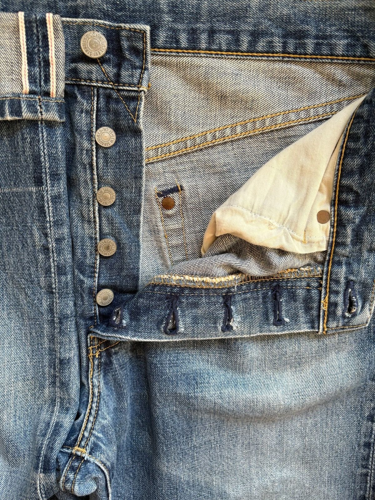 Levi's Vintage 90s Levis 503B Selvedge Mud Wash Distress Baggy Jean Size US 32 / EU 48 - 3 Thumbnail