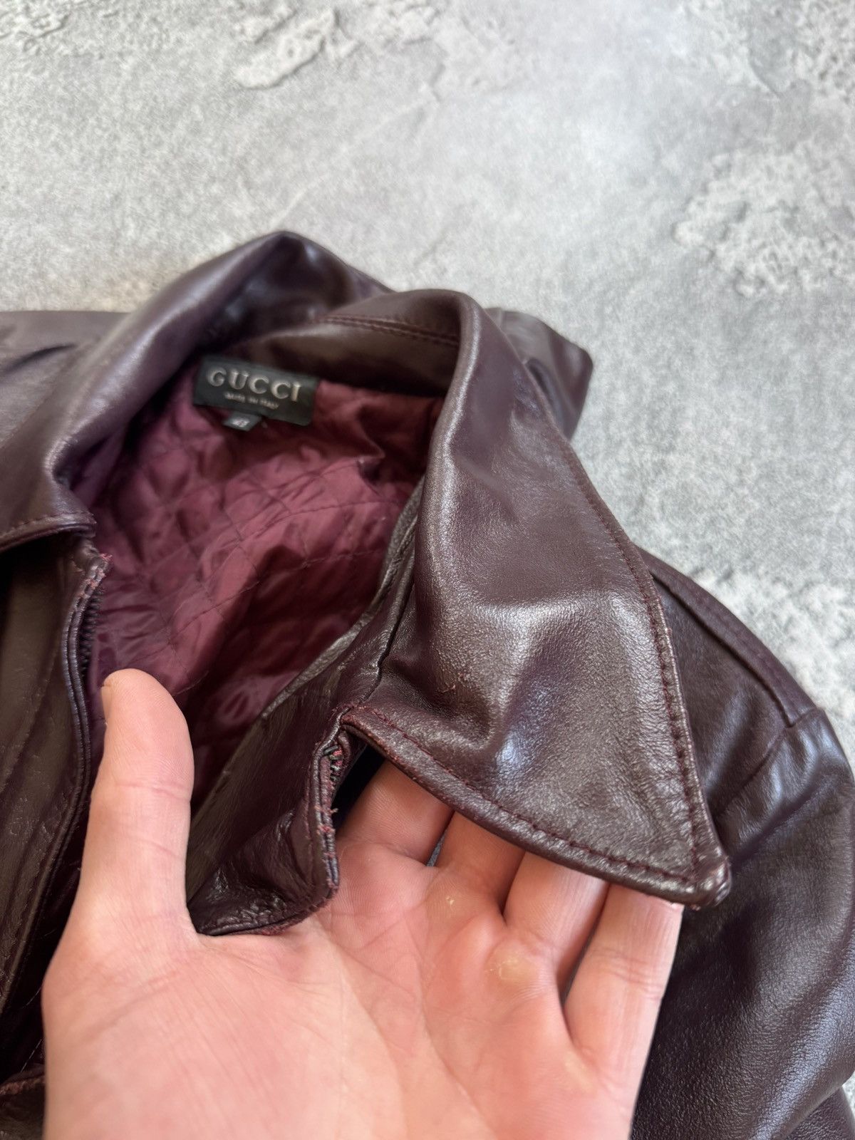 Gucci Gucci 46size retro vintage leather coat zip jacket 90s Size L / US 10 / IT 46 - 15 Thumbnail