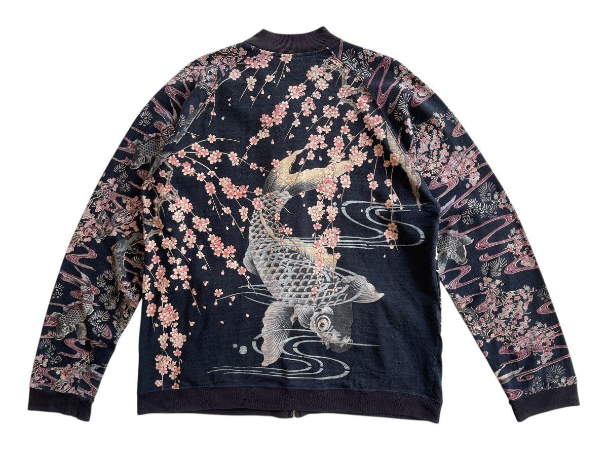 Japanese Brand Japanese Clasic Scrip Sukajan Embroidery Blossom Fish Motif Size US L / EU 52-54 / 3 - 4 Thumbnail