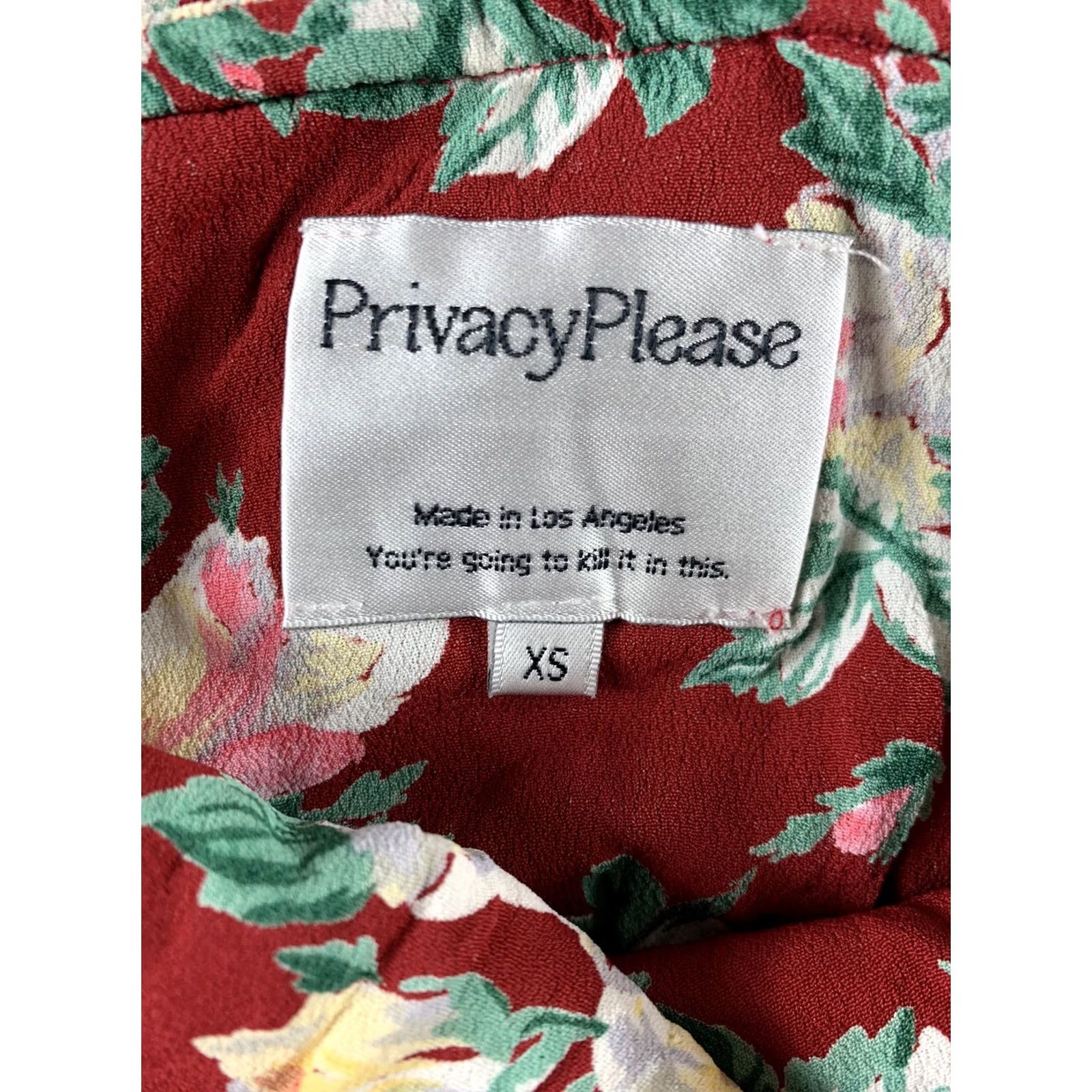 Vintage PRIVACY PLEASE OFF THE SHOULDER MAXI DRESS Womens XS Red Roses Flowers Dress Long Solid Sleeveless Size XS / US 0-2 / IT 36-38 - 5 Thumbnail