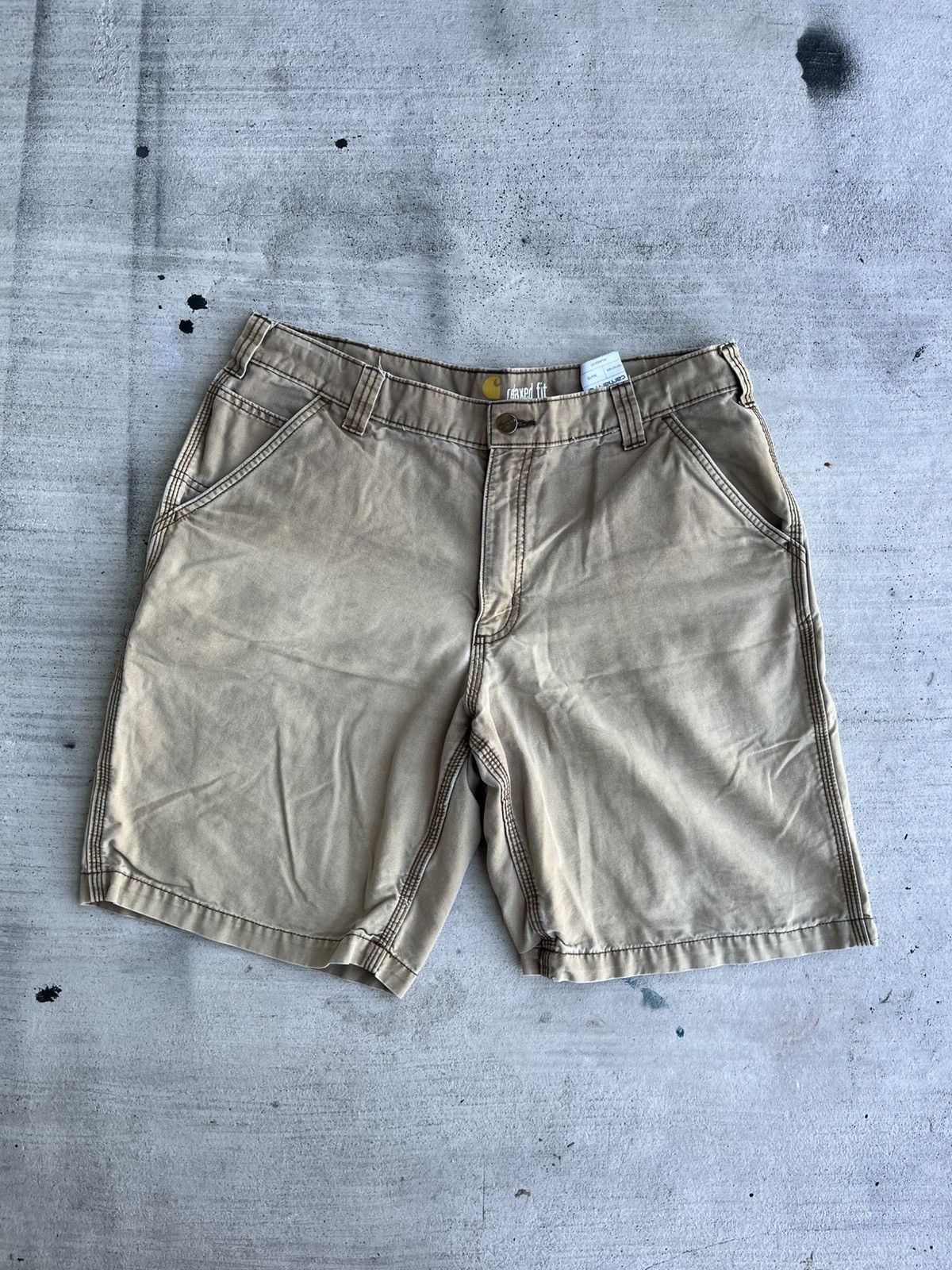 Carhartt × Vintage Carhartt Work Shorts (Size 36x10) Size US 36 / EU 52 - 1 Thumbnail