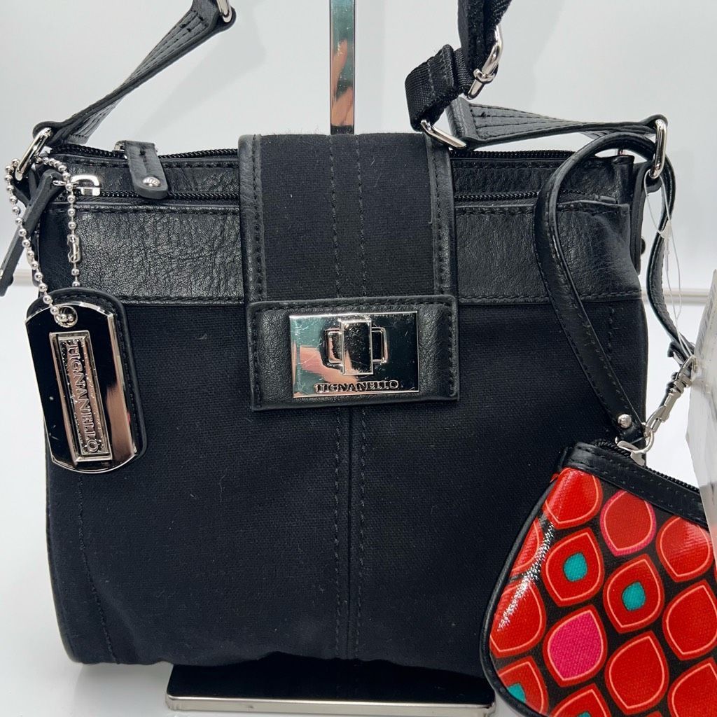 Other Tignanello Utility II Black Canvas and Leather Crossbody with Pouch Size ONE SIZE - 1 Thumbnail