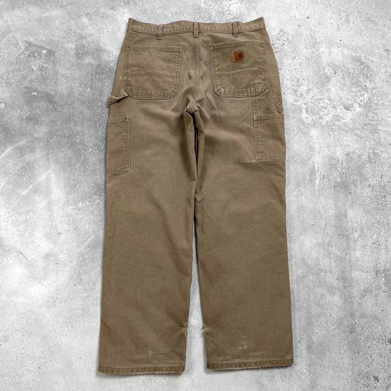Carhartt Carhartt Carpenter Work Trashed Pants Brown W32 L28.5 Size US 32 / EU 48 - 2 Thumbnail