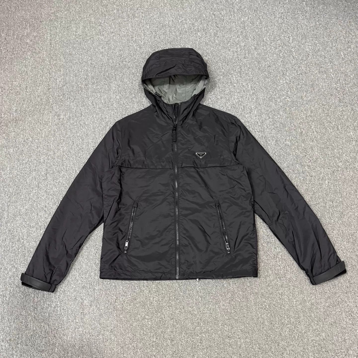 Prada Black Hooded Light Jacket with Zip Pockets Size US S / EU 44-46 / 1 - 1 Thumbnail