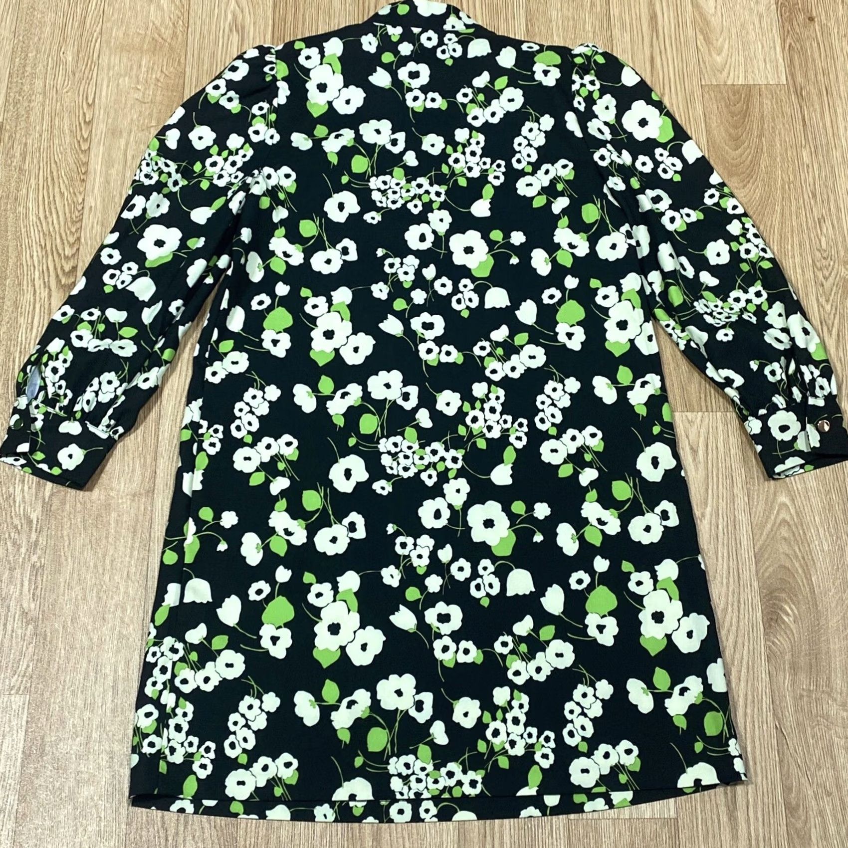 Warehouse Warehouse Shift Dress Multi Floral 3/4 Sleeve Button Crew Neck Above Knee New With Tags UK 10 Women Regular Polyester Size L / US 10 / IT 46 - 2 Thumbnail