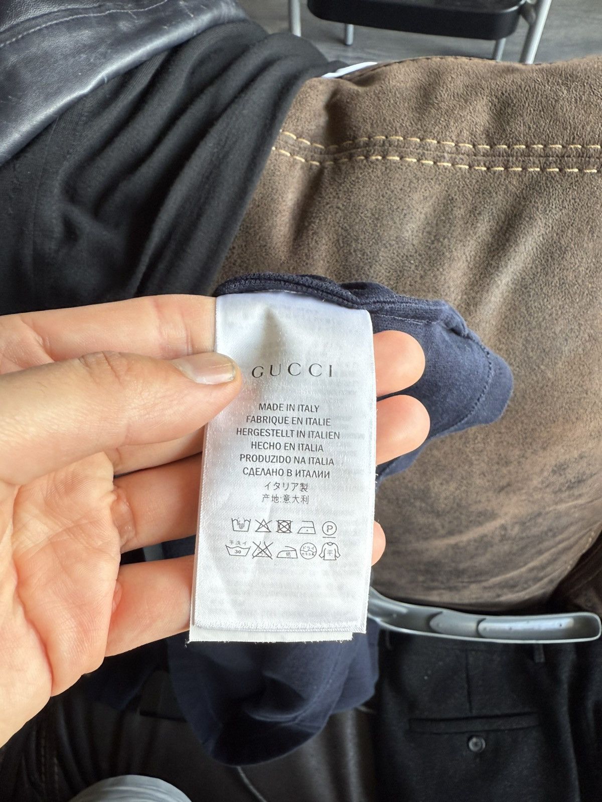 Gucci Leather Collar Polo Shirt in Navy Cotton Piqué Size US M / EU 48-50 / 2 - 13 Thumbnail