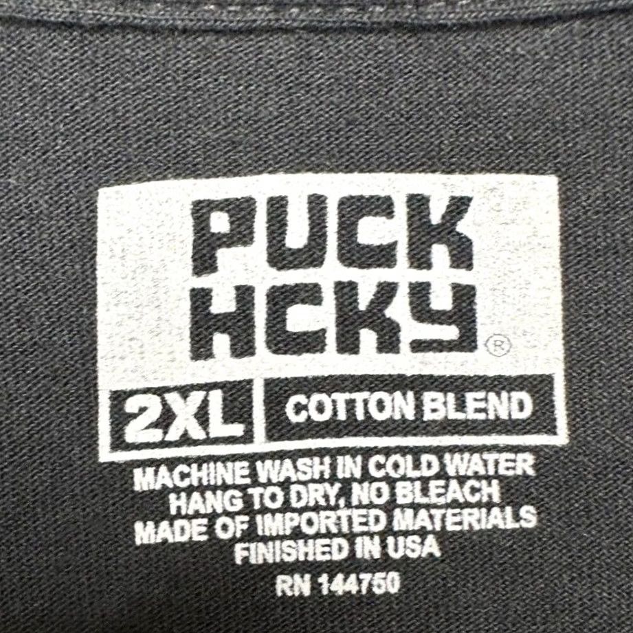 Vintage Puck Hcky T-Shirt Mens 2XL Black Graphic Print Tee Crewneck Short Sleeve EUC Size US XXL / EU 58 / 5 - 4 Thumbnail