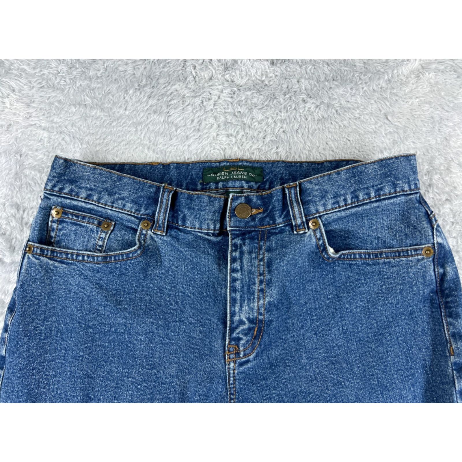 Ralph Lauren Ralph Lauren Jeans Women 4 Denim Blue Straight Leg Mid Rise 28x28 Cotton Blend 5-Pocket Distressed Pocketed Size 27" / US 4 / IT 40 - 4 Thumbnail