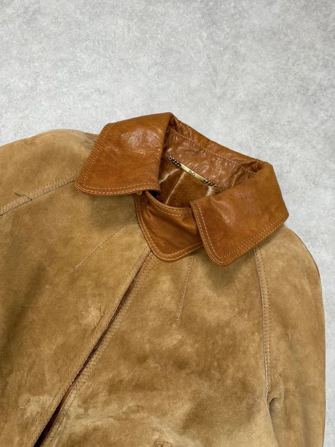 Dolce & Gabbana 2000s Dolce & Gabbana Beige & Brown Hybrid Fur Leather Jacket Size S / US 4 / IT 40 - 5 Thumbnail