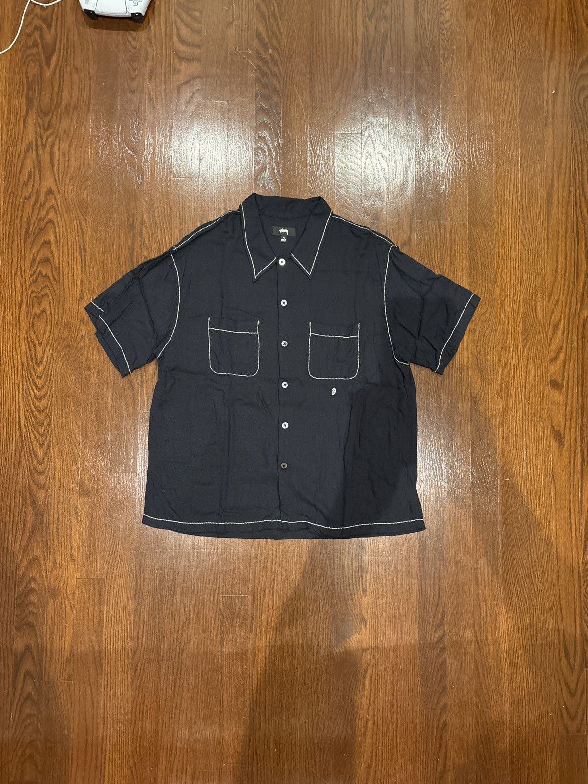 Stussy Stussy Contrast Pick-Stitched Shirt in Black SS23 Size US M / EU 48-50 / 2 - 2 Thumbnail