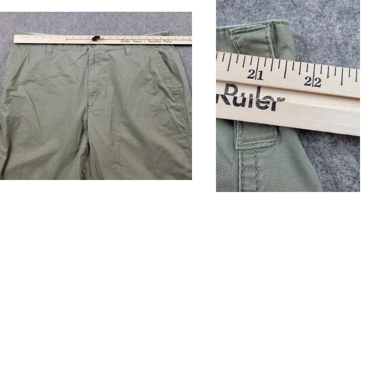 Vintage Columbia Shorts Mens 44 Green 9 in Inseam Cargo Casual Outdoor Hiking Camping Cotton Cargo Pocket Slash Pocket Logo Button Size US 44 / EU 60 - 10 Thumbnail