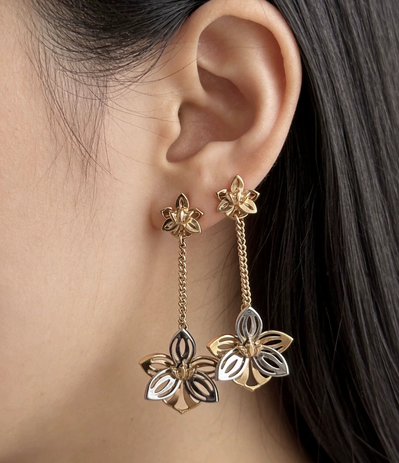 Fendi Fendi 99 New 2Tone Floral Earrings With Box Size ONE SIZE - 9 Thumbnail
