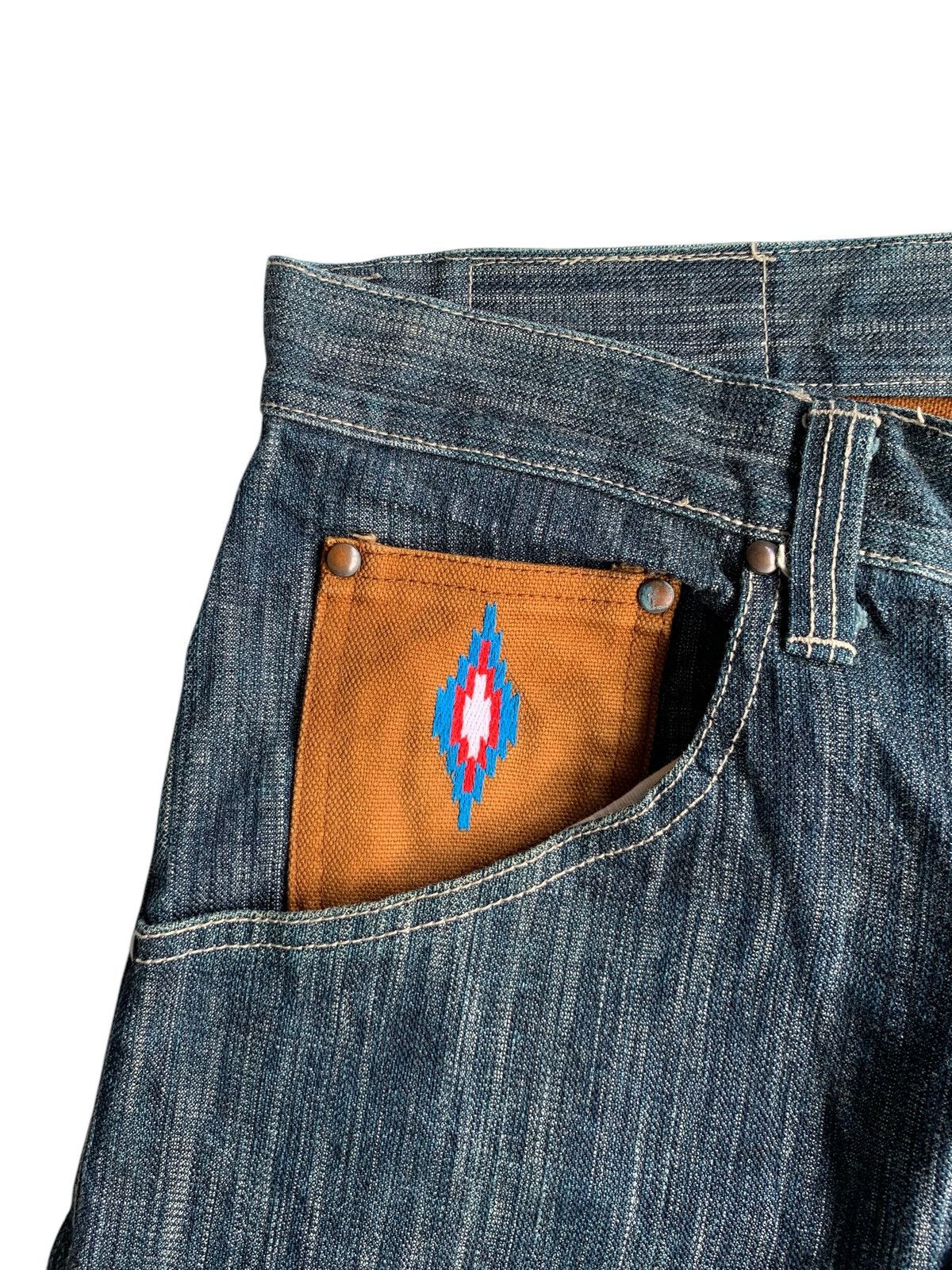 Kapital Concave Attempt Navajo Hippies Style Japanese Denim🌈🎌 Size US 32 / EU 48 - 14 Thumbnail
