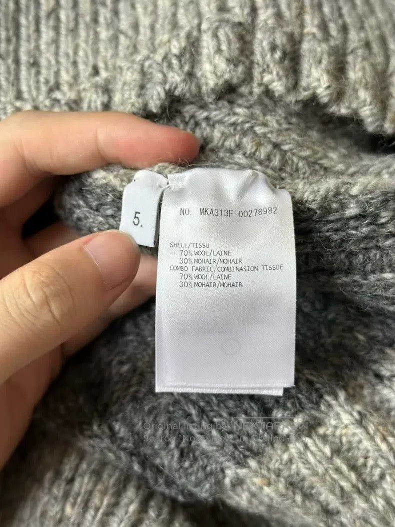 Thom Browne Thom Browne Grey Multicolor Cable Knit Wool Sweater Size US L / EU 52-54 / 3 - 4 Thumbnail