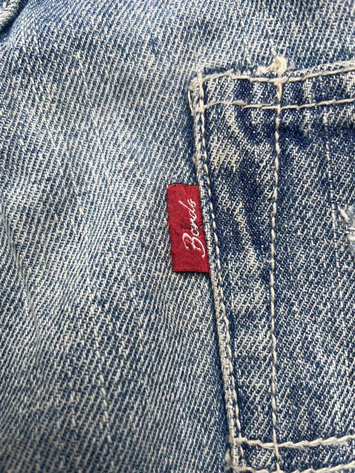 Japanese Brand Bonds & Peace Faded Distresed Jeans Size US 31 - 17 Thumbnail