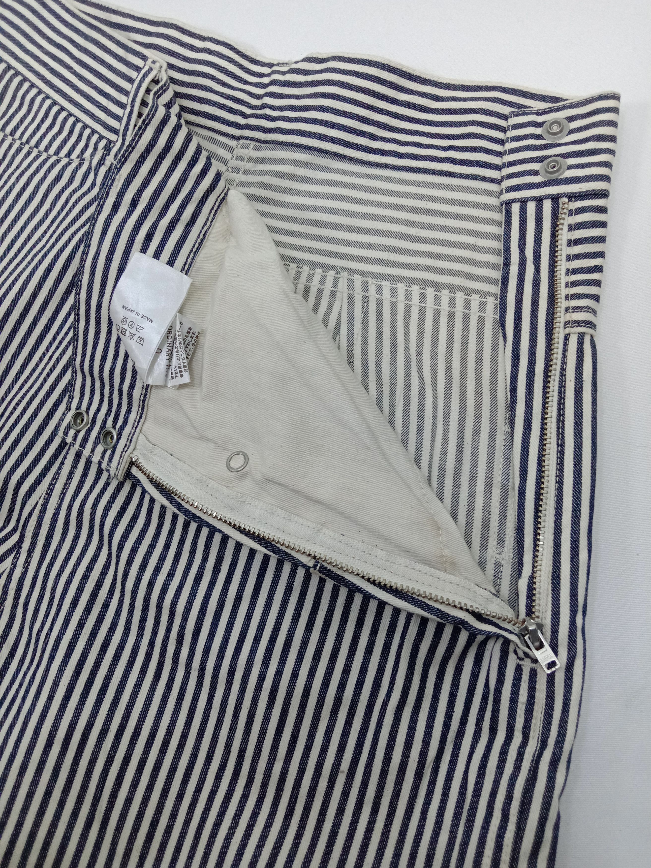 Japanese Brand Ordinary Fits Striped Wide Baggy Jeans Size 29" - 10 Thumbnail