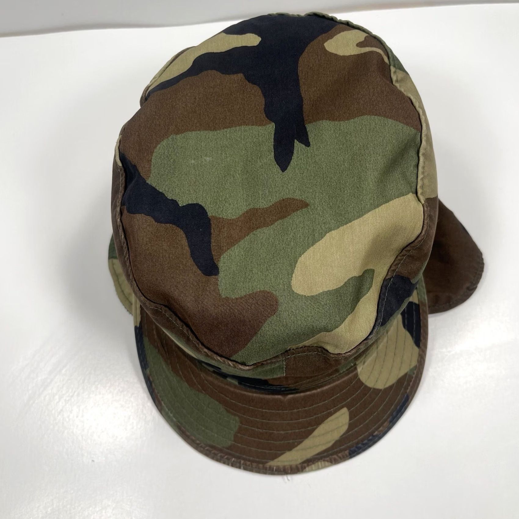 Vintage VINTAGE Combat Cadet Hat Camouflage Fitted Size 7 Military Cap Nylon Cotton Blend Size ONE SIZE - 2 Thumbnail