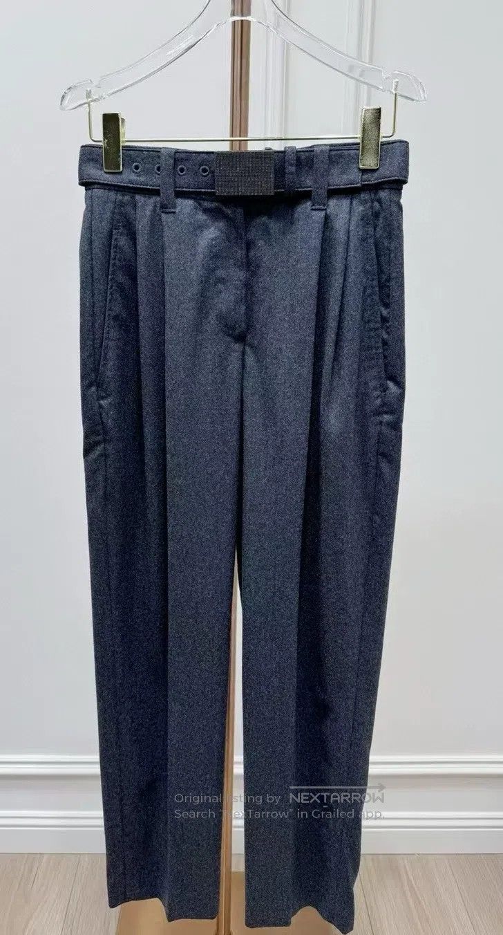 Brunello Cucinelli Brunello Cucinelli Black Beaded Button Wool Trousers Size 25" / US 0 / IT 36 - 1 Thumbnail